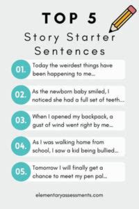 good sentence starters for a story|51 Super Story Starter Sentences » JournalBuddies.com.